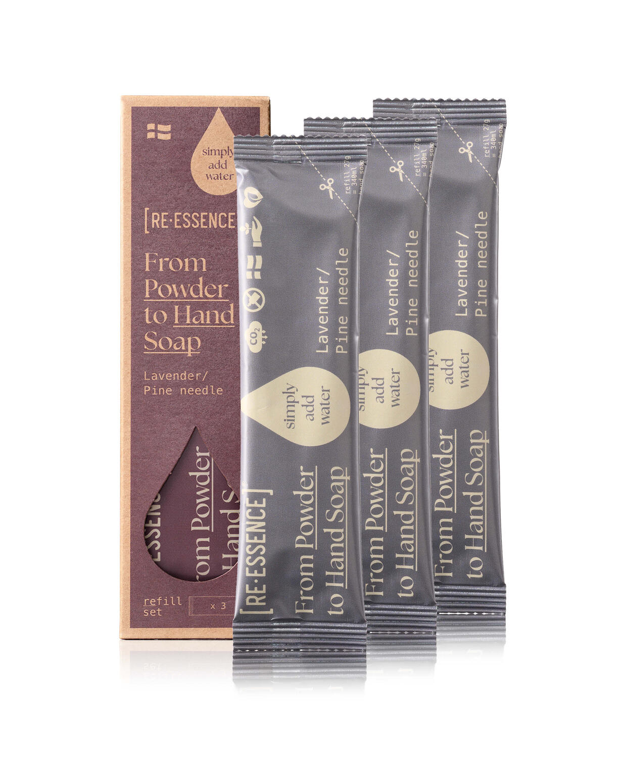 Håndsæbe refill, 3 stk - lavendel/fyrretræ